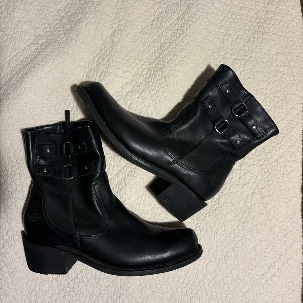 Harley Davidson Black Leather Booties